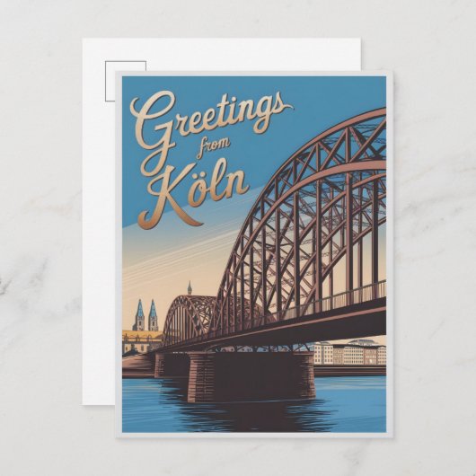  Hohenzollern Bridge cologne Duitsland cadeau Briefkaart (Voorkant / Achterkant)