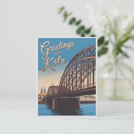  Hohenzollern Bridge cologne Duitsland cadeau Briefkaart (Staand voorkant)