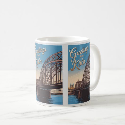  Hohenzollern Bridge cologne Duitsland cadeau Koffiemok (Voorkant rechts)