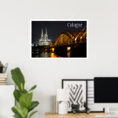 Hohenzollern Bridge, Keulen Cathedraal, Rijn Poster (Thuiskantoor)