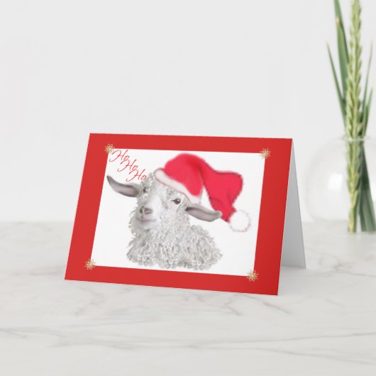 HoHo Angora Goat Kerstmis Feestdagen Kaart (Voorkant)