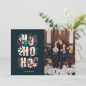 HoHo Floral Holiday Kaart (Staand voorkant)