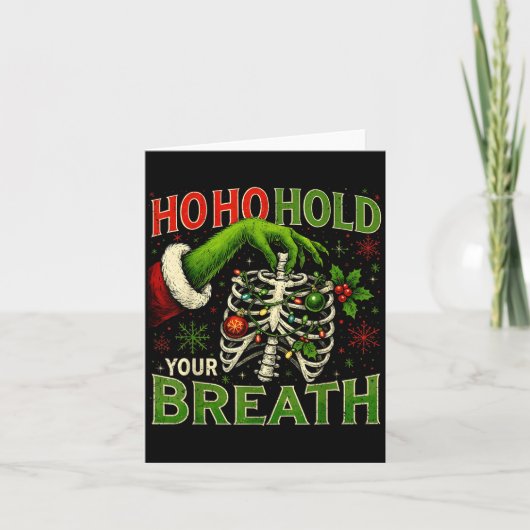 Hoho Hold Your Breath Funny Nurse Christmas  Kaart (Voorkant)