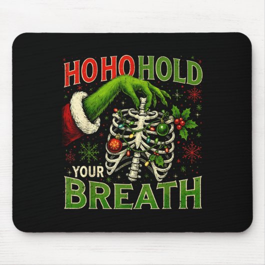 Hoho Hold Your Breath Funny Nurse Christmas  Muismat (Voorkant)