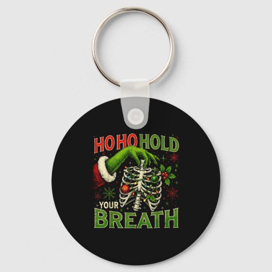 Hoho Hold Your Breath Funny Nurse Christmas Sleutelhanger (Voorkant)