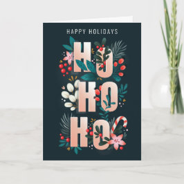 HoHo Holly vertakt Candy Cane kerstkaart Bedankkaart