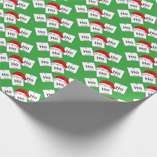 HoHo Holmium Chemistry Element met kerstmis Cadeaupapier (Hoek)
