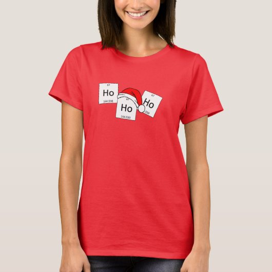 HoHo Holmium Chemistry Element met kerstmis T-shirt (Voorkant)