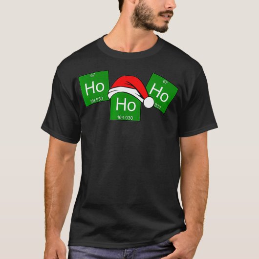 HoHo Holmium Chemistry Element met kerstmis T-shirt (Voorkant)
