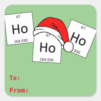 HoHo Holmium Chemistry Element met kerstmis Vierkante Sticker