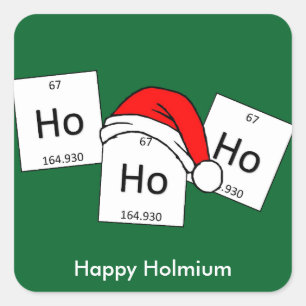 HoHo Holmium Chemistry Element met kerstmis Vierkante Sticker