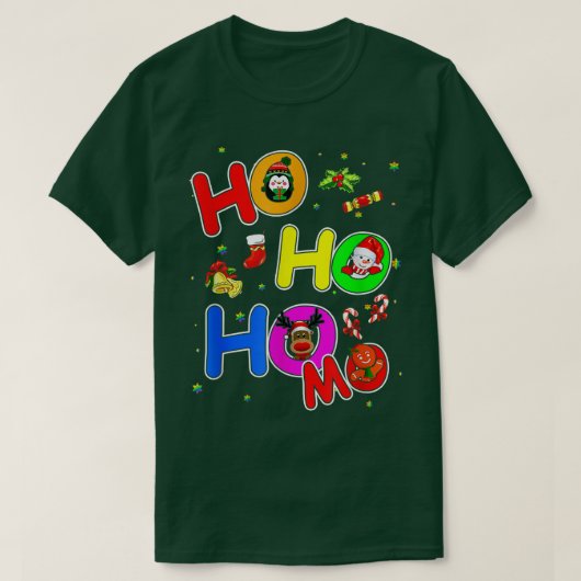 Hoho Homo Gay Kerstkerstkerstkerstkerstkerstkerstk T-shirt (Design voorkant)