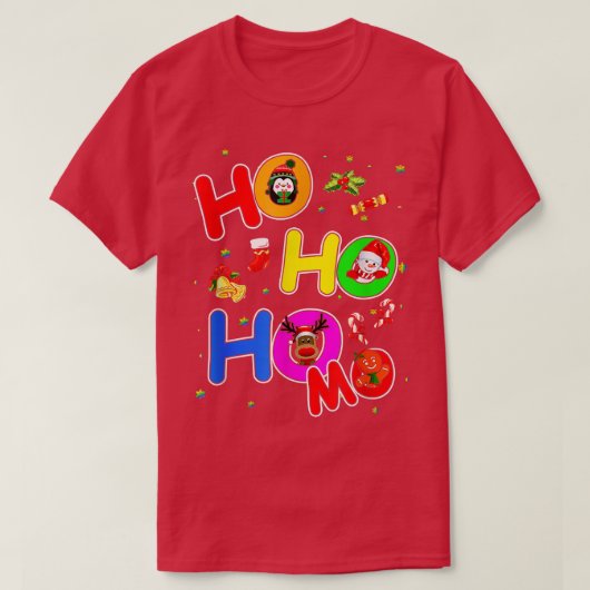 Hoho Homo Gay Kerstkerstkerstkerstkerstkerstkerstk T-shirt (Design voorkant)