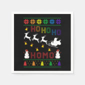 Hoho Homo LGBT Ugly Christmas Sweater Shirt Gift Servet (Voorkant)