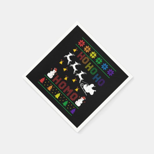 Hoho Homo LGBT Ugly Christmas Sweater Shirt Gift Servet (Hoek)