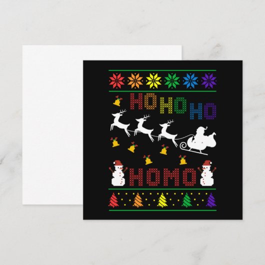 Hoho Homo LGBT Ugly kerstSweater Shirt Gift Kaart (Voorkant / Achterkant)