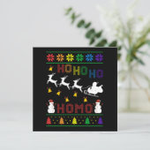 Hoho Homo LGBT Ugly kerstSweater Shirt Gift Kaart (Staand voorkant)