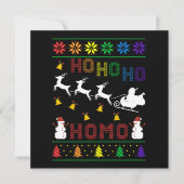 Hoho Homo LGBT Ugly kerstSweater Shirt Gift Kaart (Voorkant)