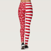 HoHo Kerstmis met rode strepen Leggings (Achterkant)