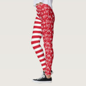 HoHo Kerstmis met rode strepen Leggings (Links)