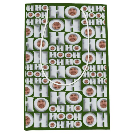 HoHoHo! Cadeau van ME! Uw gezicht inpakpapier Medium Cadeauzakje (Voorkant)