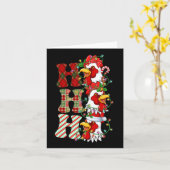 Hohoho Chickens Santa Hat Rendier Vrolijk Kerstfee Kaart (Gele Bloem)