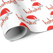 HoHoHo Christmas Pet Rood Wit Eenvoudig Cadeaupapier (Rol Hoek)