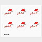 HoHoHo Christmas Pet Rood Wit Eenvoudig Ronde Sticker (Vel)