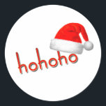 HoHoHo Christmas Pet Rood Wit Eenvoudig Ronde Sticker<br><div class="desc">HoHoHo Kerst Pet Rood Wit Eenvoudige Classic Ronde Sticker.</div>
