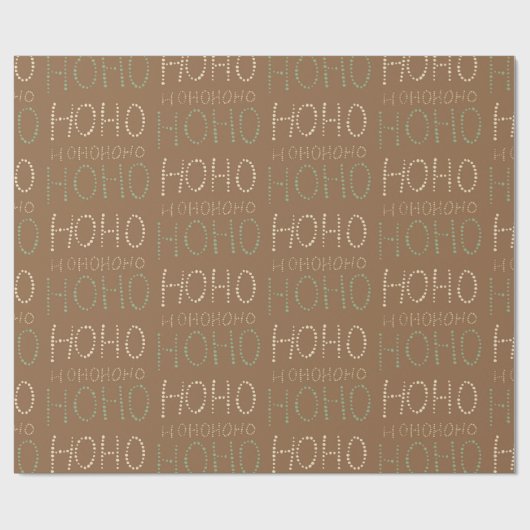 Hohoho Christmas warm mocha brown  Cadeaupapier (Vlak)