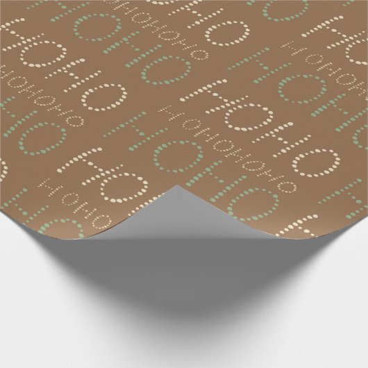 Hohoho Christmas warm mocha brown  Cadeaupapier (Hoek)