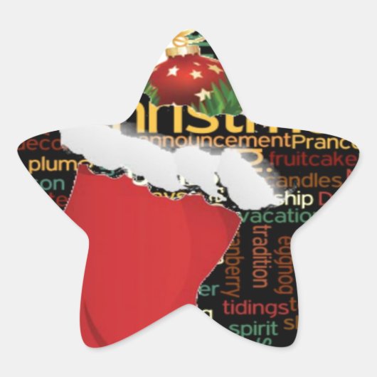 HoHoHo! De vrolijke GIFTEN van Kerstmis en een Ster Sticker (Voorkant)