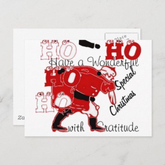 HOHOHO Een heerlijke kerst met dankbaarheid Briefkaart (Voorkant / Achterkant)