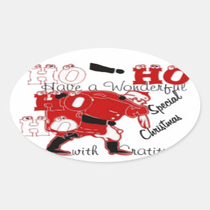 HOHOHO Een heerlijke kerst met dankbaarheid Ovale Sticker