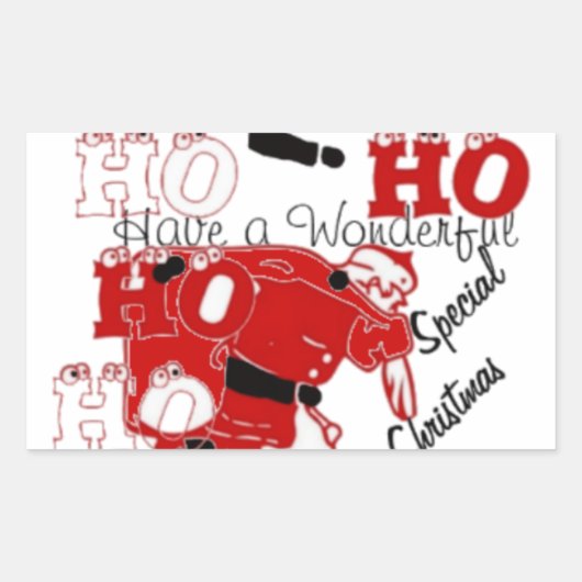 HOHOHO Een heerlijke kerst met dankbaarheid Rechthoekige Sticker (Voorkant)