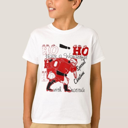HOHOHO Een heerlijke kerst met dankbaarheid T-shirt (Voorkant)