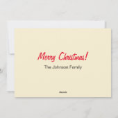 HoHoHo Eenvoudige Kerstman Hoed Rood Wit Beige Feestdagenkaart (Achterkant)