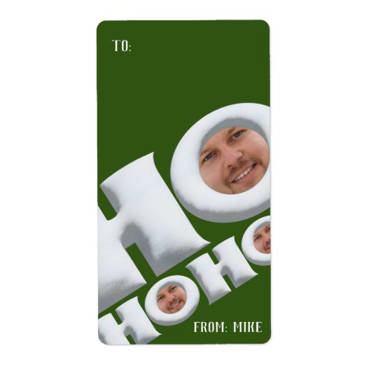 HOHOHO! Grappige vader gezicht vakantie cadeau sti Etiket (Voorkant)