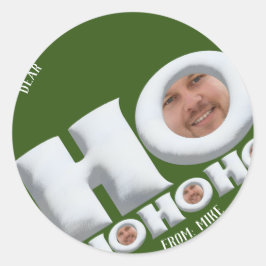 HOHOHO! Grappige vader gezicht vakantie cadeau sti Ronde Sticker