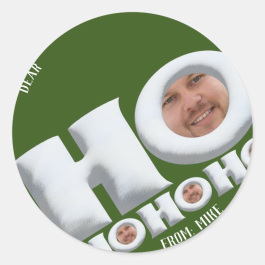 HOHOHO! Grappige vader gezicht vakantie cadeau sti Ronde Sticker (Voorkant)