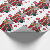 Hohoho Happy Santa Merry Prettige feestdagen Cadeaupapier (Hoek)