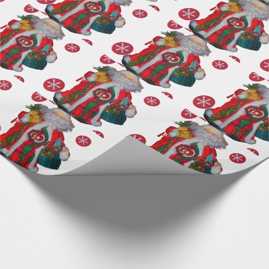 Hohoho Happy Santa Merry Prettige feestdagen Cadeaupapier (Hoek)
