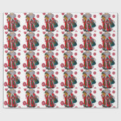 Hohoho Happy Santa Merry Prettige feestdagen Cadeaupapier (Vlak)