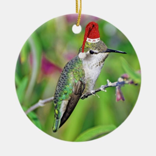 HoHoHo Hummingbird Keramisch Ornament (Voorkant)
