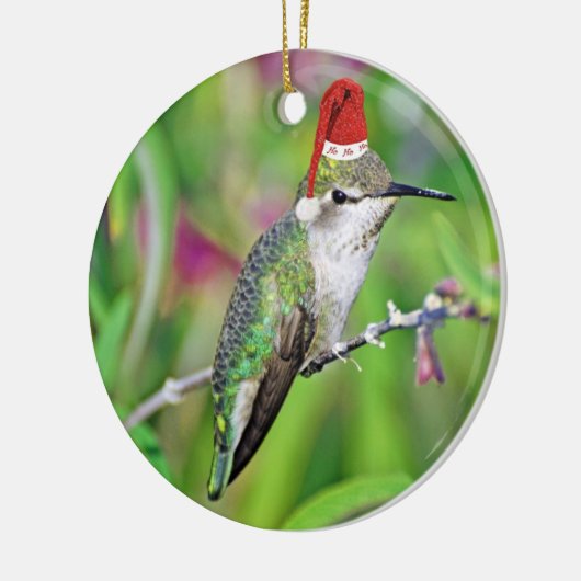 HoHoHo Hummingbird Keramisch Ornament (Links)