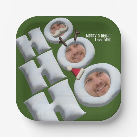 HOHOHO! Ik ben het! vakantiefeestje Papieren Bordje (Voorkant)