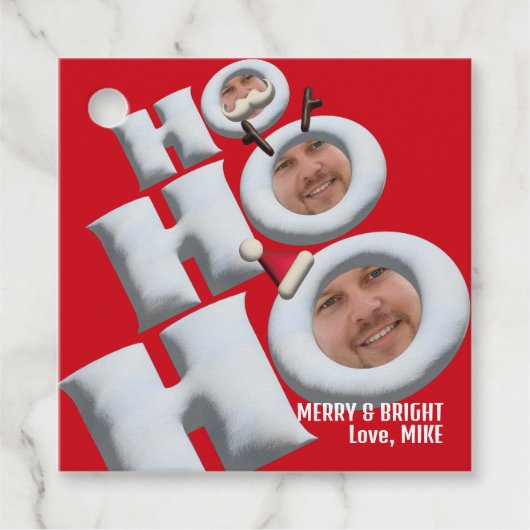 HOHOHO! Ik ben het! vakantiekaart Bedankjes Labels (Voorkant)