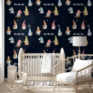 Hohoho Kerst Gnomies Vakantie Kinder Kamer Behang