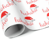HoHoHo Kerst Pet Rood Wit Cadeaupapier (Rol Hoek)