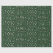 Hohoho Kerst sagegroen  Cadeaupapier (Vlak)